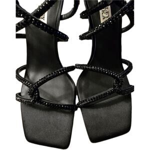 Badgley Mischka Women's Brooke Strappy Bejeweled Stiletto Sandals Heels Size 6.5